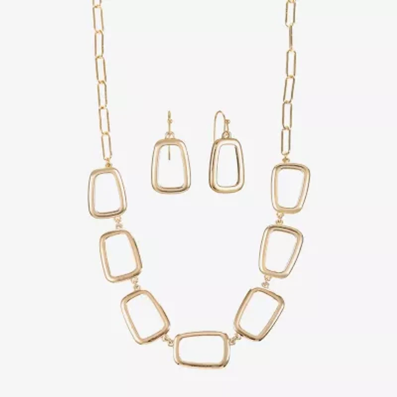 Liz Claiborne Collar Necklace And Drop Earring Womens 2-pc. Jewelry Set