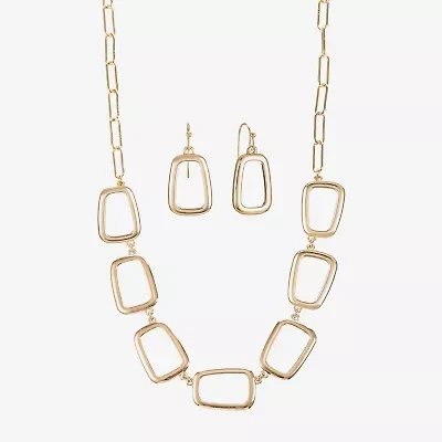 Liz Claiborne Collar Necklace And Drop Earring Womens 2-pc. Jewelry Set