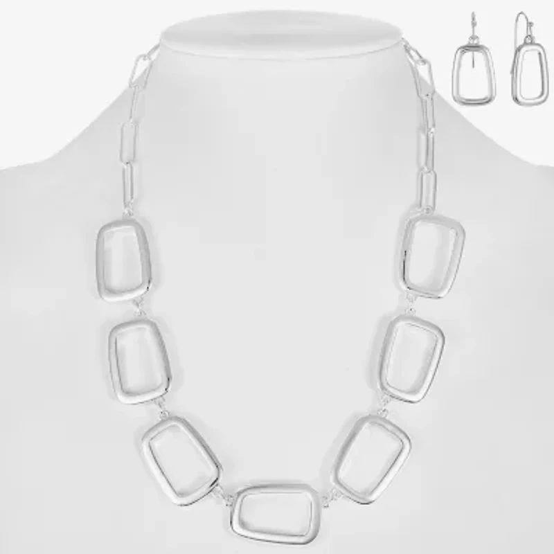 Liz Claiborne Collar Necklace And Drop Earring Womens 2-pc. Jewelry Set