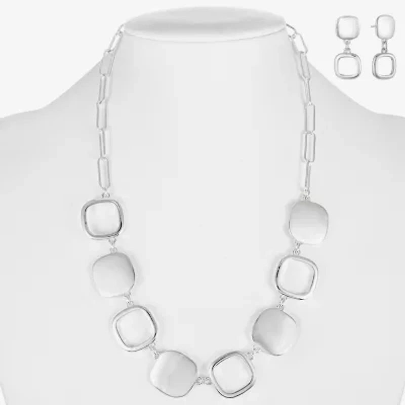 Liz Claiborne Collar Necklace And Drop Earring Womens Hypoallergenic 2-pc. Jewelry Set