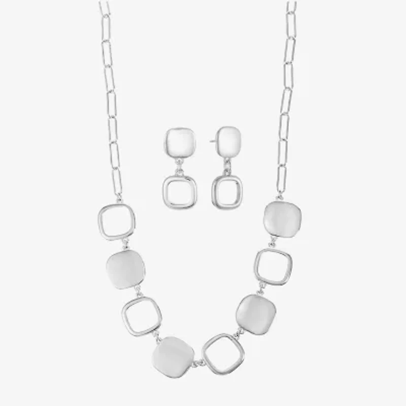 Liz Claiborne Collar Necklace And Drop Earring Womens Hypoallergenic 2-pc. Jewelry Set