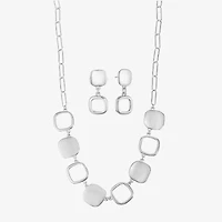 Liz Claiborne Collar Necklace And Drop Earring Womens Hypoallergenic 2-pc. Jewelry Set