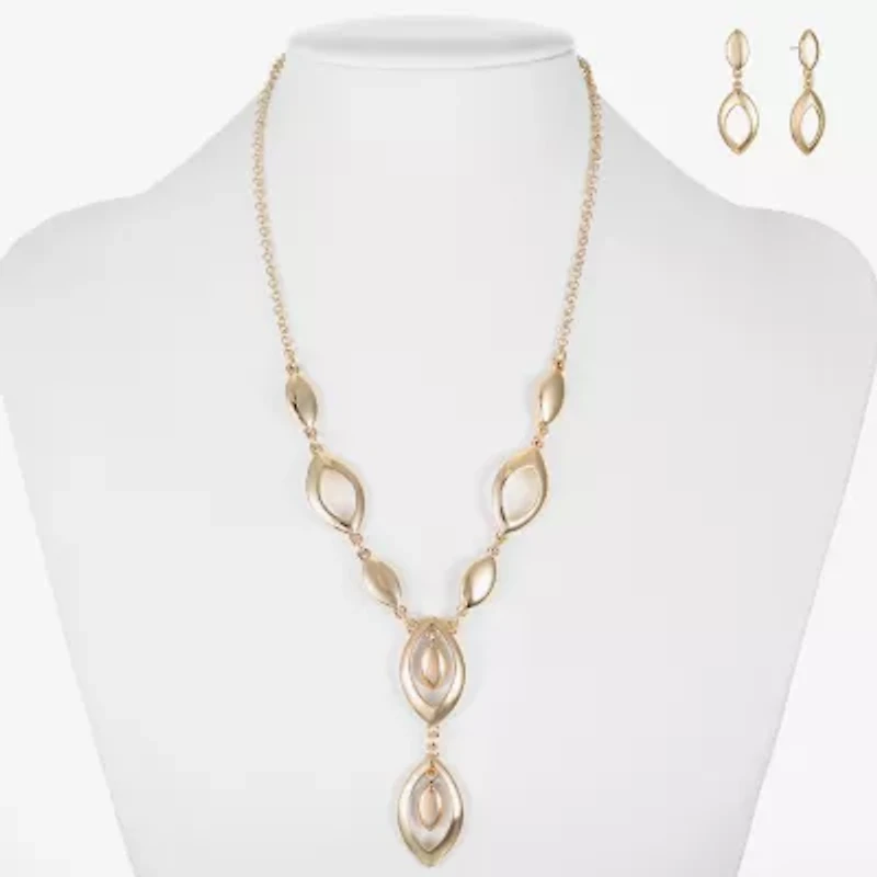 Liz Claiborne Y Necklace And Drop Earring Womens Hypoallergenic 2-pc. Jewelry Set