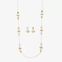Liz Claiborne Station Necklace And Drop Earring Womens Hypoallergenic 2-pc. Jewelry Set