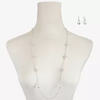 Liz Claiborne Station Necklace And Drop Earring Womens 2-pc. Jewelry Set