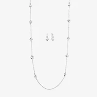 Liz Claiborne Station Necklace And Drop Earring Womens 2-pc. Jewelry Set