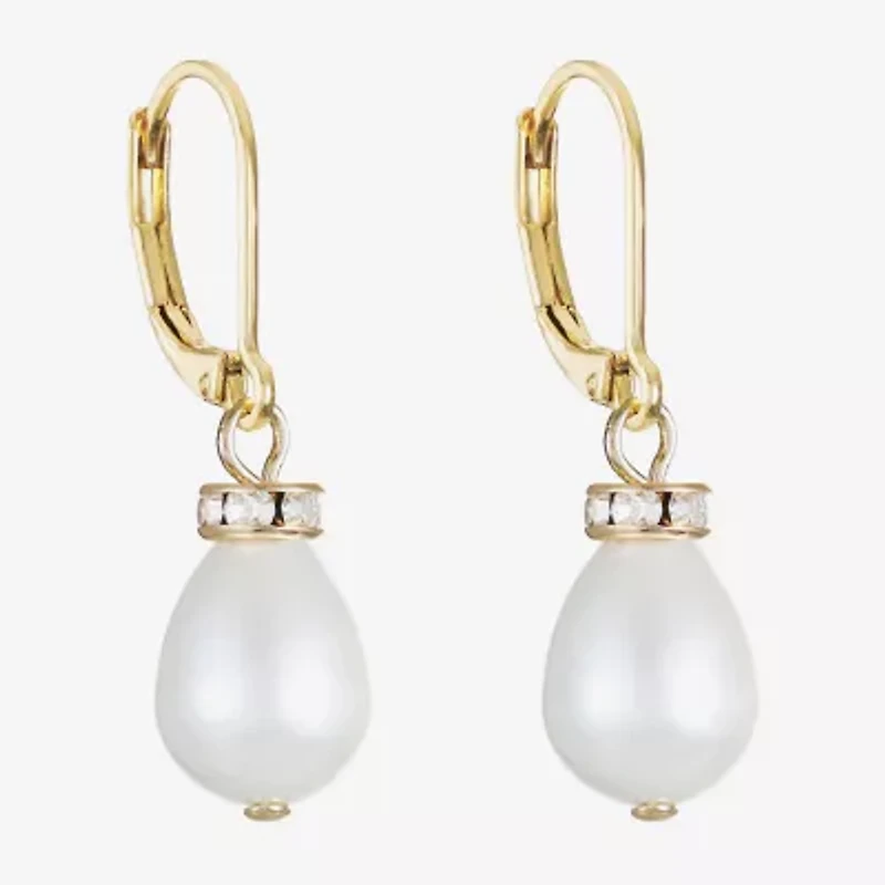 Monet Jewelry Womens Simulated Pearl Drop Earrings