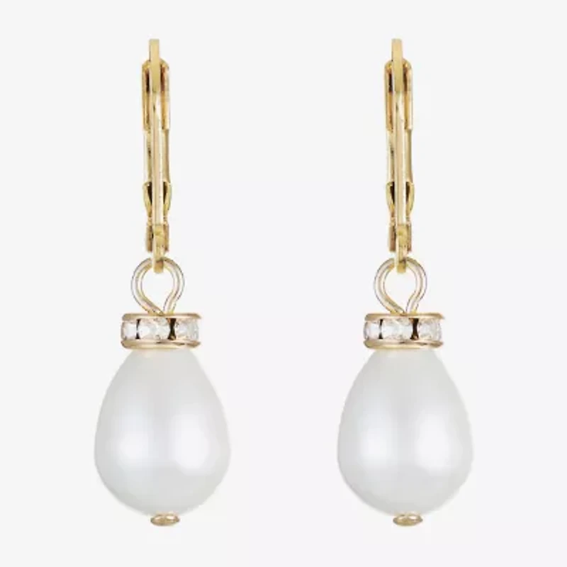 Monet Jewelry Womens Simulated Pearl Drop Earrings