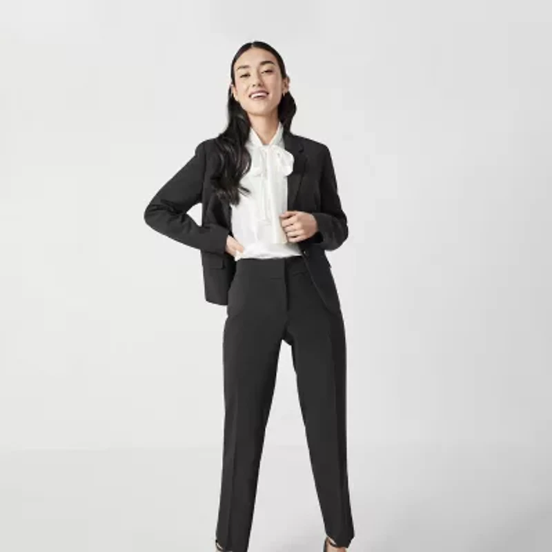 Black Label by Evan-Picone Crepe Womens Classic Fit Straight Suit Pant
