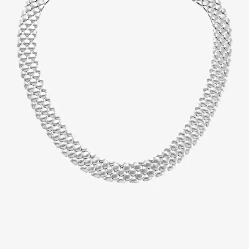 Limited Quantities! Womens Sterling Silver 18 Inch Stampato Chain Necklace
