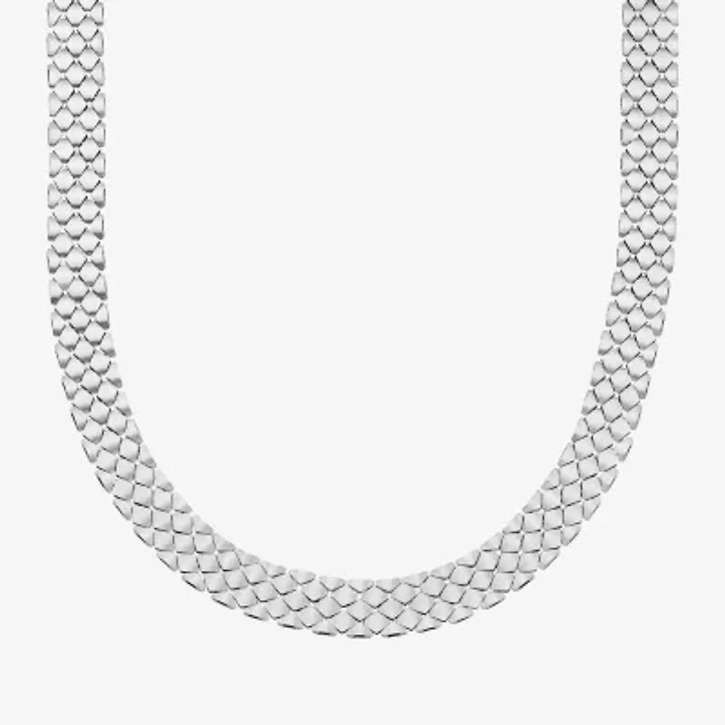 Limited Quantities! Womens Sterling Silver 18 Inch Stampato Chain Necklace
