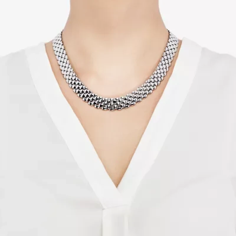 Limited Quantities! Womens Sterling Silver 18 Inch Stampato Chain Necklace