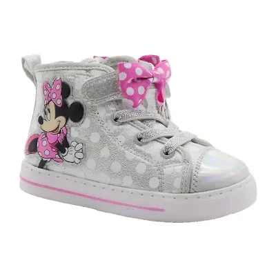 Disney Minnie High Top Girls Round Closed Toe Slip-On Shoe