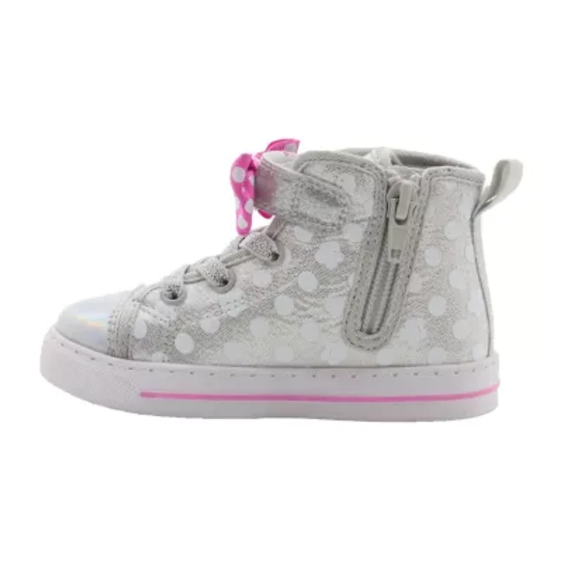 Disney Minnie High Top Girls Round Closed Toe Slip-On Shoe