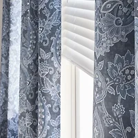 Broadhaven Geneva Print Grommet Top Blackout Single Curtain Panel