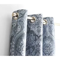 Broadhaven Geneva Print Grommet Top Blackout Single Curtain Panel