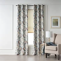 Broadhaven Geneva Print Grommet Top Blackout Single Curtain Panel