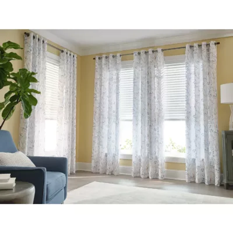 Fieldcrest Catalina Print Grommet Top Light-Filtering Single Curtain Panel