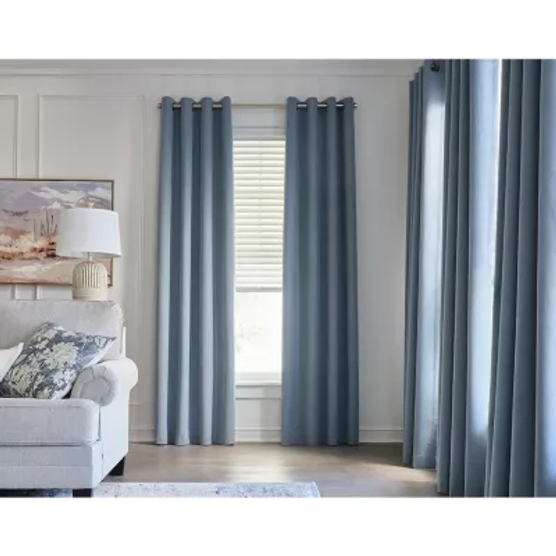 Max Blackout Baylor Grommet Top Energy Saving 100% Single Curtain Panel