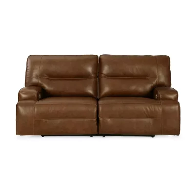 Signature Design By Ashley® Francesca Dual Power Leather Reclining Sofa