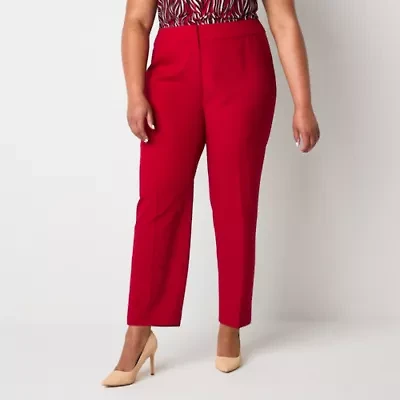 Black Label by Evan-Picone Womens Straight Fit Straight-Plus Suit Pant