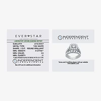 (H-I / I1) Womens 4 CT. T.W. Lab Grown White Diamond 10K Gold Cushion Side Stone Halo Bridal Set