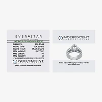 (H-I / I1) Womens 2 CT. T.W. Lab Grown White Diamond 10K Gold Pear Side Stone Halo Bridal Set