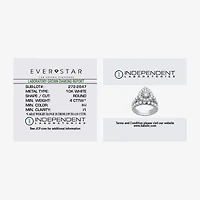 (H-I / I1) Womens 4 CT. T.W. Lab Grown White Diamond 10K Gold Pear Side Stone Halo Bridal Set