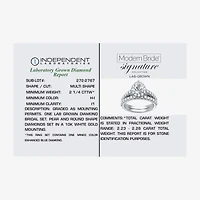 Signature By Modern Bride (H-I / I1) Womens 2 1/4 CT. T.W. Lab Grown White Diamond 10K Gold Pear Side Stone Halo Bridal Set