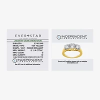 (G / SI1-SI2) Womens 2 1/4 CT. T.W. Lab Grown White Diamond 10K Gold Round 3-Stone Engagement Ring