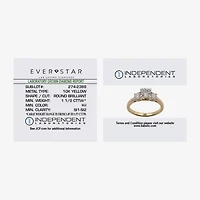 Love Lives Forever (H-I / Si1-Si2) Womens 1 1/2 CT. T.W. Lab Grown White Diamond 10K Gold Round 3-Stone Engagement Ring