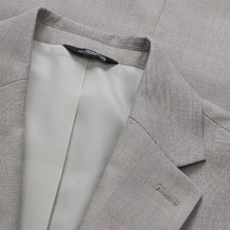 Haggar JMH Tailored Glen Plaid Mens Stretch Fabric Modern Fit Suit Jacket