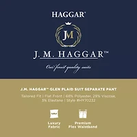 Haggar JMH Tailored Glen Plaid Mens Stretch Fabric Flat Front Suit Pant