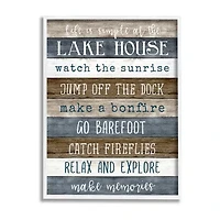 Stupell Industries Life Is Simple Lake House List Framed Print