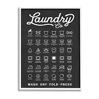 Stupell Industries Laundry Business Symbols Chart Framed Print