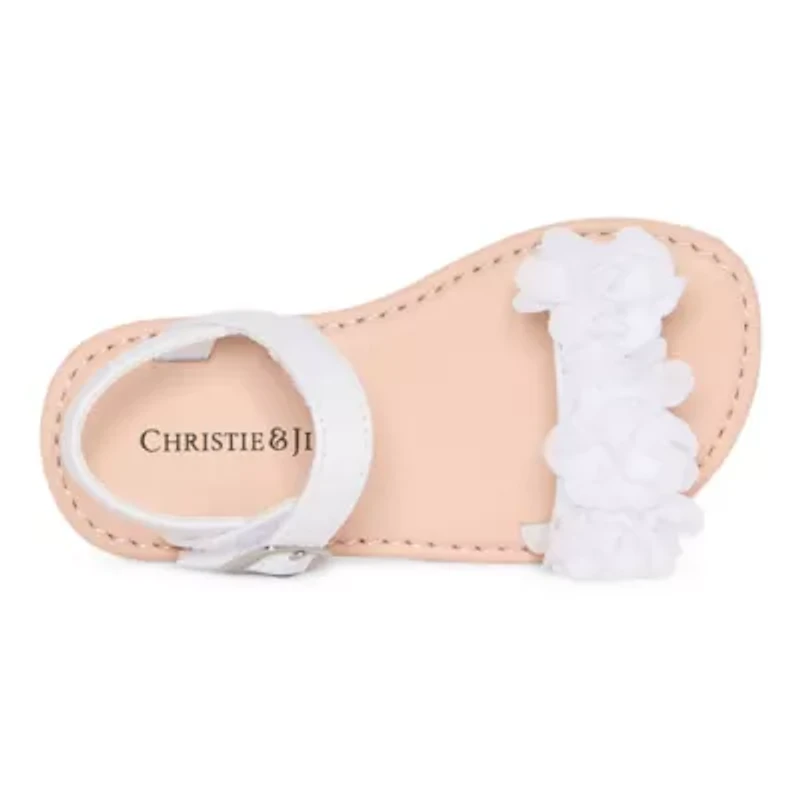 Christie & Jill Toddler Girls Lil Ava Ankle Strap Flat Sandals