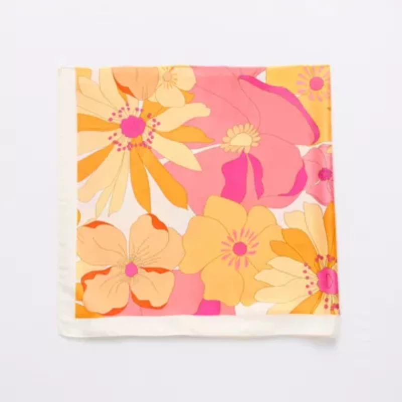 Mixit Large Square Satin Like Scarf Floral Square Scarf