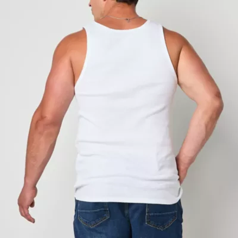 Arizona Mens Round Neck Sleeveless Big and Tall Tank Top
