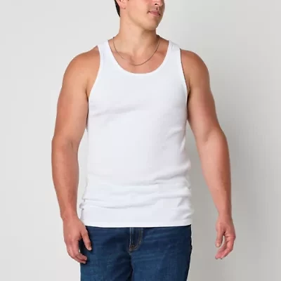 Arizona Mens Round Neck Sleeveless Big and Tall Tank Top