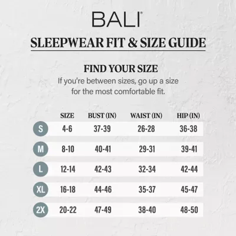 Bali Breathe Womens V Neck Sleeveless Pajama Top