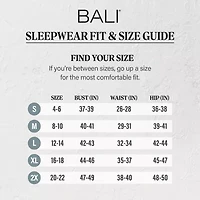 Bali Breathe Womens V Neck Sleeveless Pajama Top