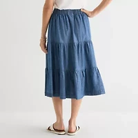 St. John's Bay Womens Tall Midi A-Line Skirt