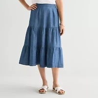St. John's Bay Womens Tall Midi A-Line Skirt