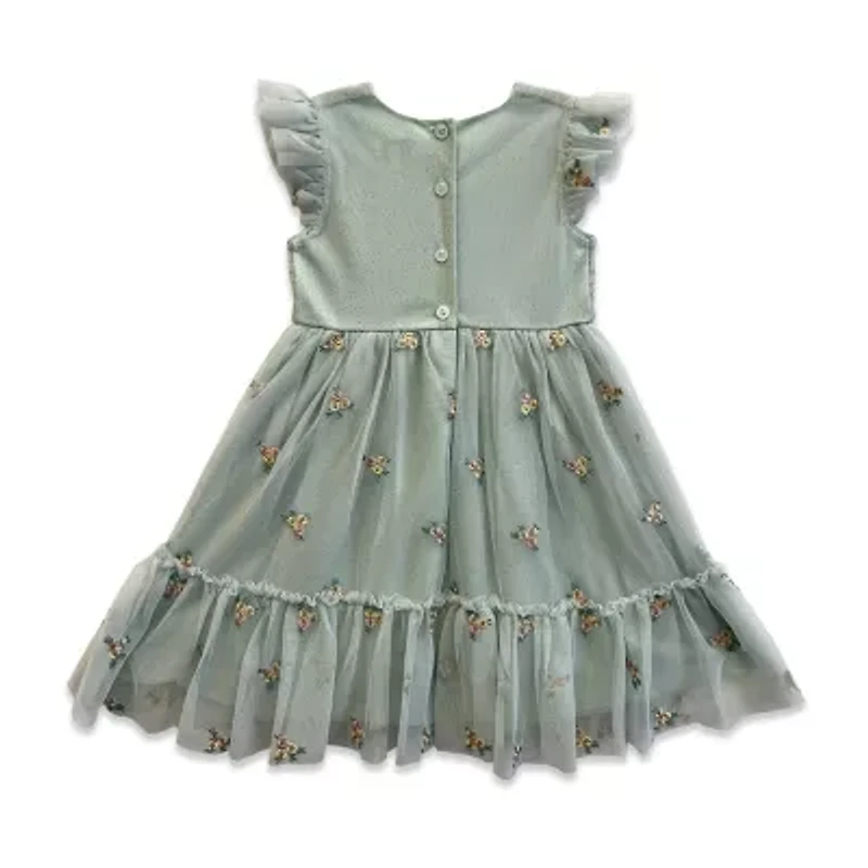 Blueberi Boulevard Little Girls Short Sleeve Flutter A-Line Dress