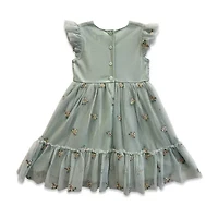 Blueberi Boulevard Little Girls Short Sleeve Flutter A-Line Dress