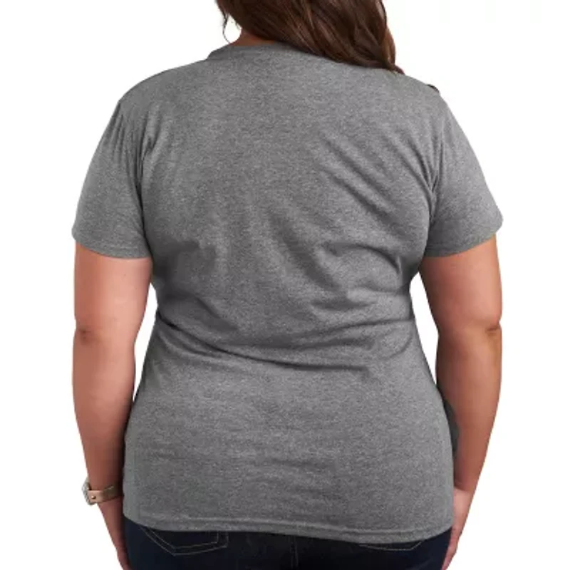 Daisy Peace Womens Plus Crew Neck Short Sleeve Duck T-Shirt