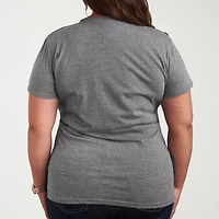 Coca Cola Star Circle Womens Plus Crew Neck Short Sleeve T-Shirt