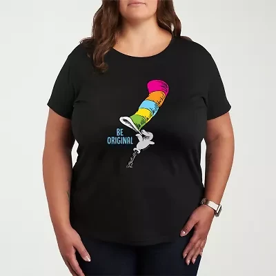 Be Original Womens Plus Crew Neck Short Sleeve Dr. Seuss T-Shirt
