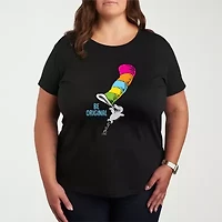 Be Original Womens Plus Crew Neck Short Sleeve Dr. Seuss T-Shirt