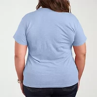 Stay Mindful Womens Plus Crew Neck Short Sleeve Peanuts T-Shirt